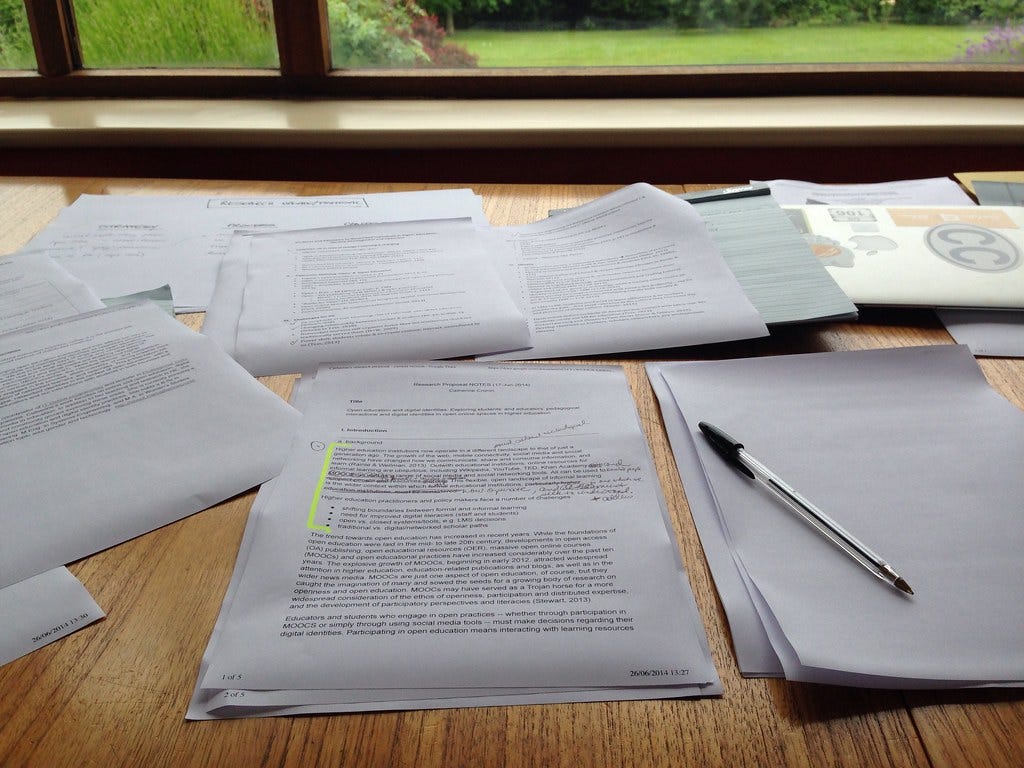 "resorting to paper... #research# #proposal" by catherinecronin is licensed under CC BY-SA 2.0. To view a copy of this license, visit https://creativecommons.org/licenses/by-sa/2.0/?ref=openverse.