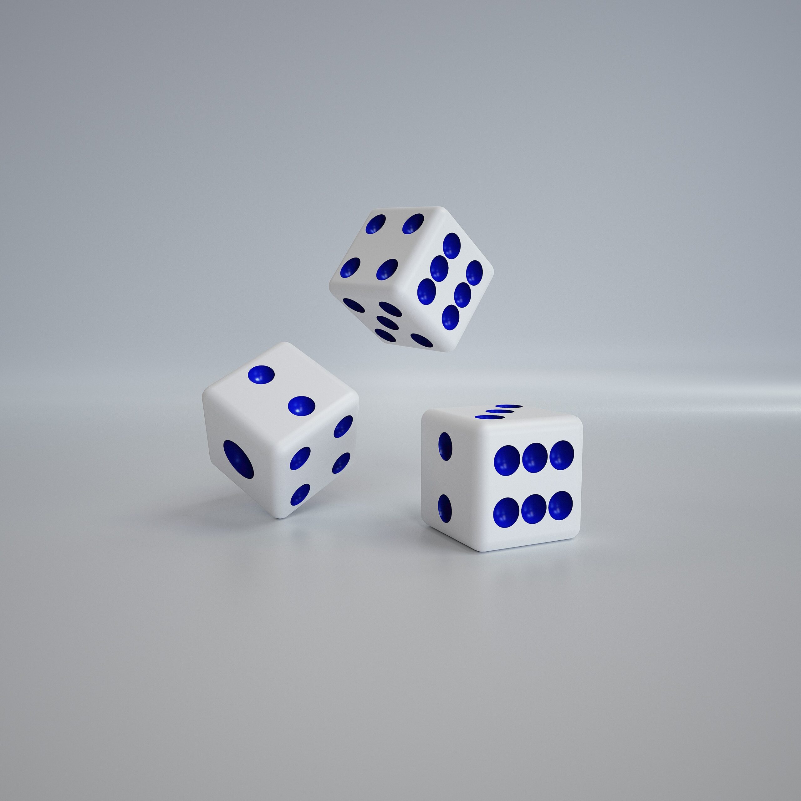 3 dice rolling